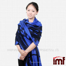 2014 New Arrival Ladies blue shawl Modal Wool Blend shawl and scarf